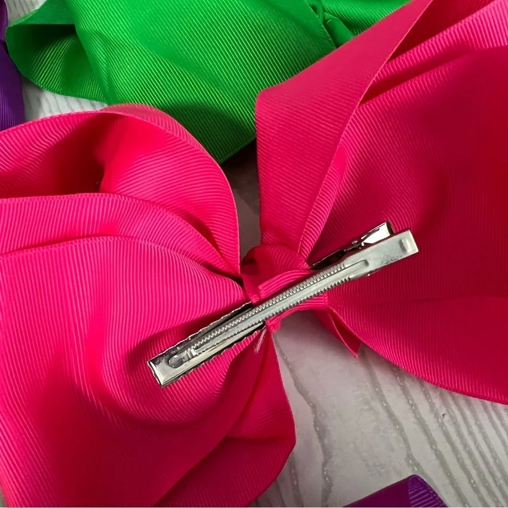 Big Bow Solid Color Bundle Of Hair Bows Clips